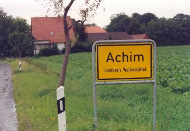 Ortsschild von Achim im Landkreis Wolfenb�ttel